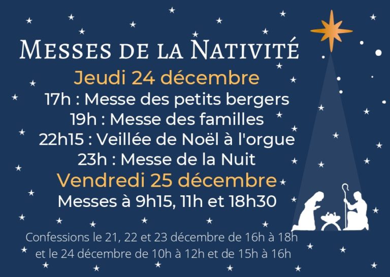 Noël Horaires des messes NotreDame de La Salette
